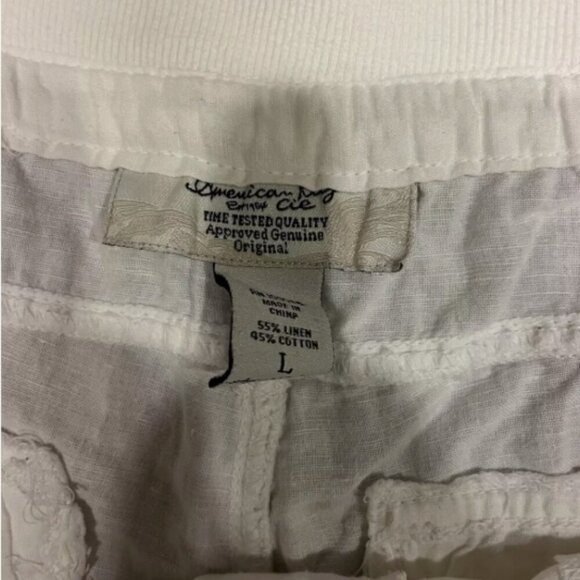 AMERICAN RAG CIE Classic Ivory Wide Leg Tie-Front Lightweight Pants Sz. L - Picture 3 of 3
